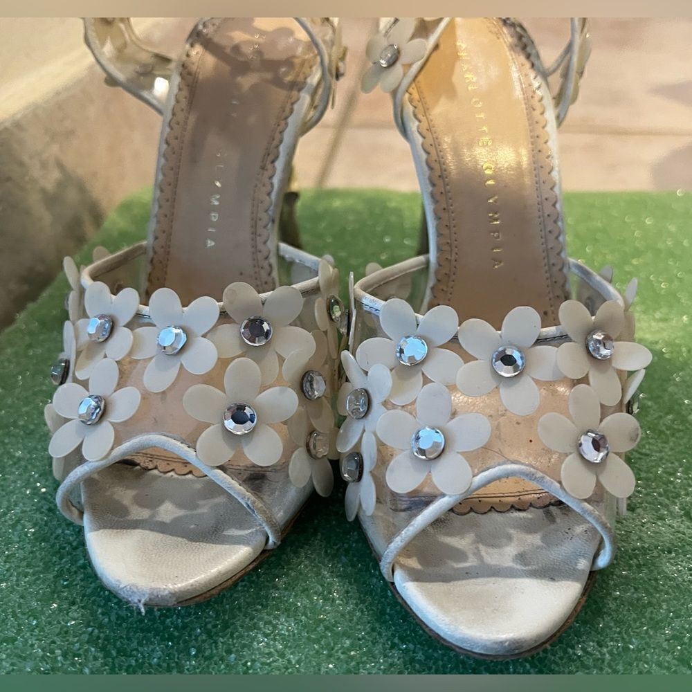 Charlotte Olympia Bridal Floral Heels Crystal Shoes pretty sandals 3d